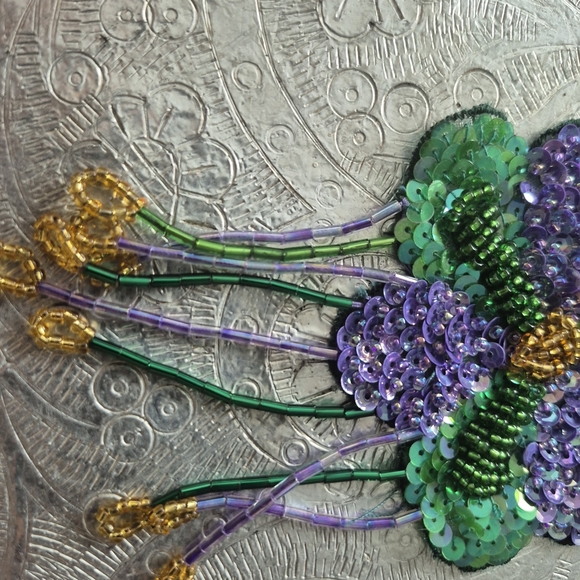 Handmade Applique Green and Purple Gold Black Perfect For Caribana Outfits - Picture 11 of 15